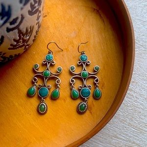 Sterling silver turquoise chandelier earrings